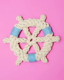 Sustainable Handmade Nautical Braided Ship Wheel Rope Toy