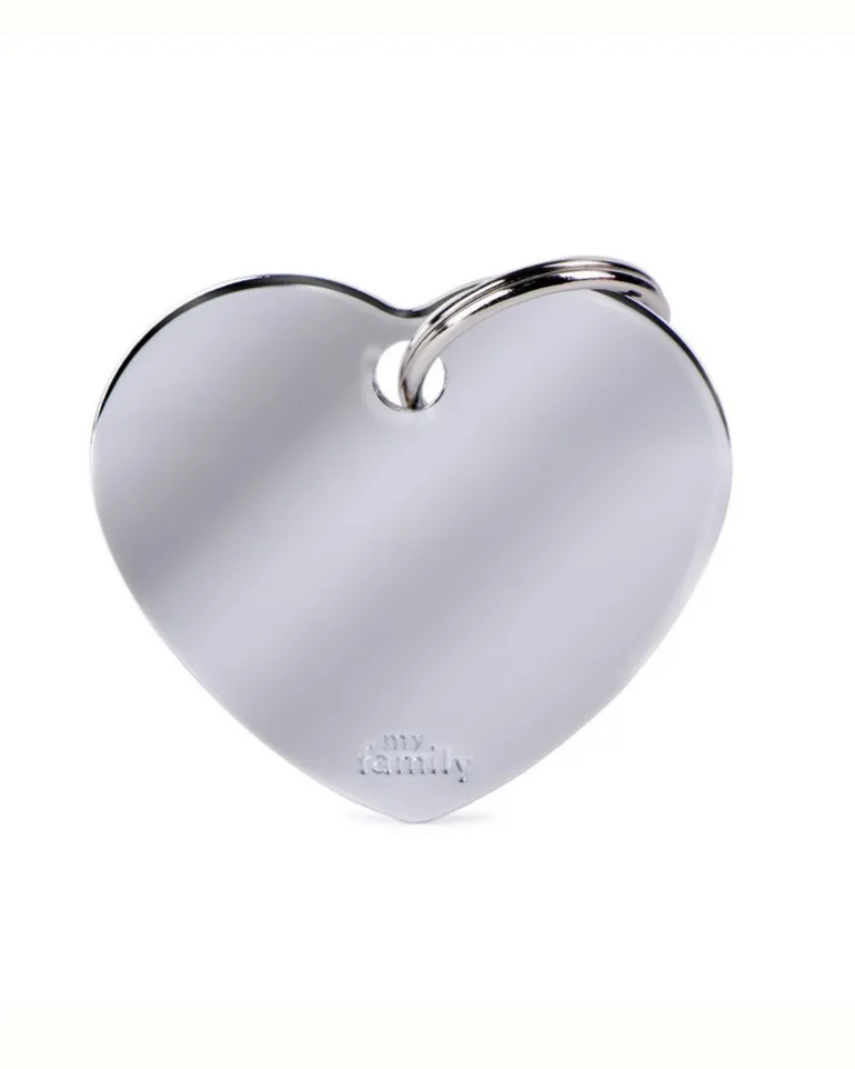 Sweet Heart in Chrome Custom Pet ID Tag