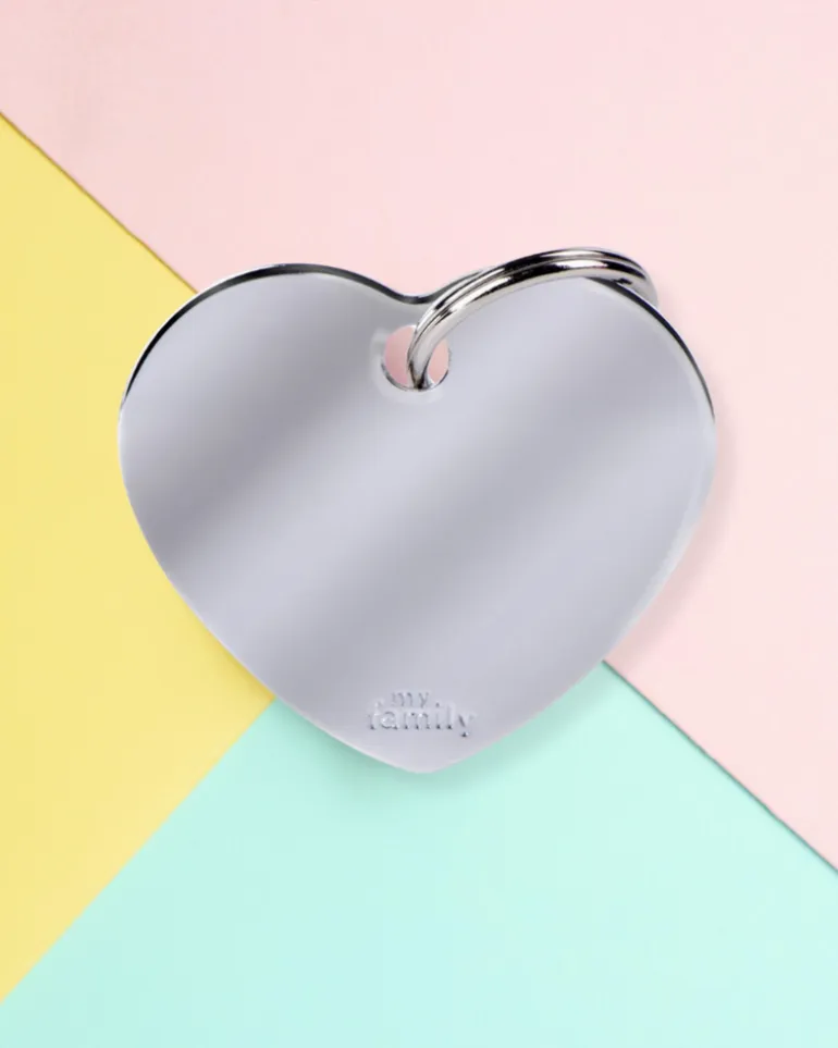 Sweet Heart in Chrome Custom Pet ID Tag