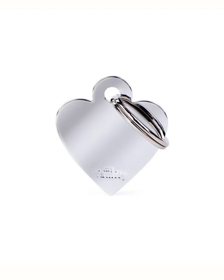 Sweet Heart in Chrome Custom Pet ID Tag