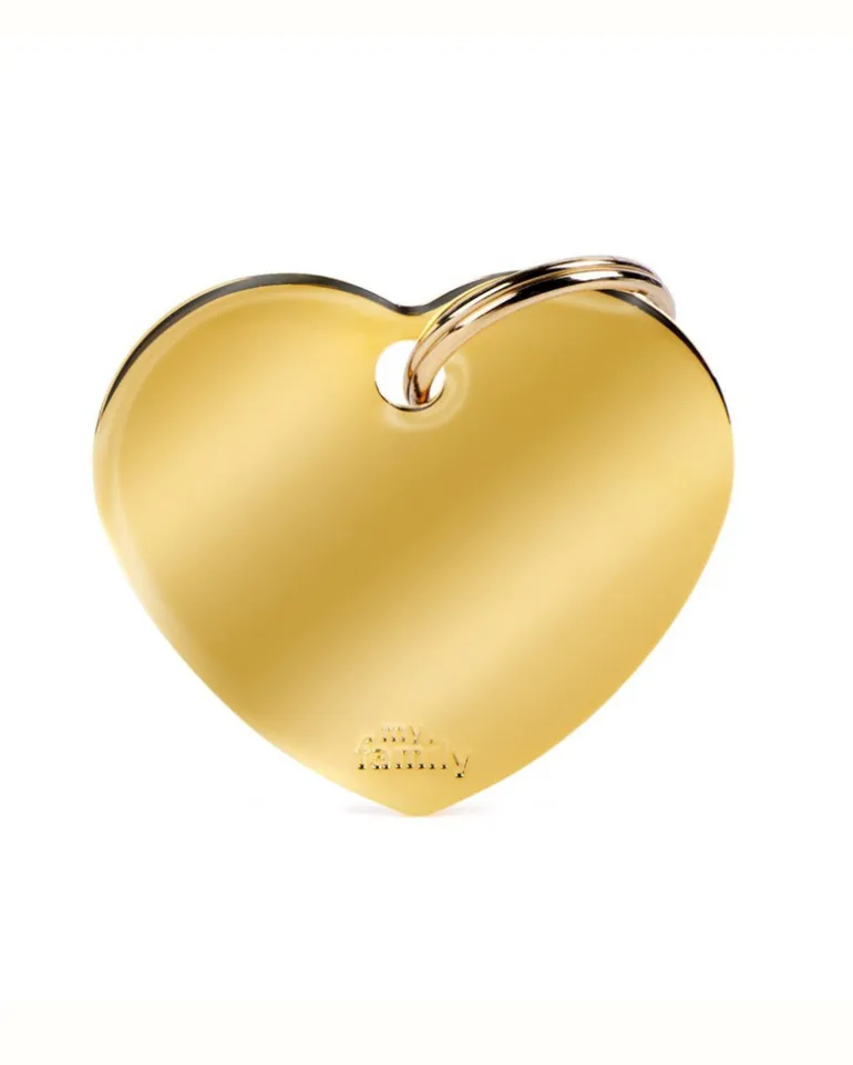 Sweet Heart in Golden Brass Custom Pet ID Tag