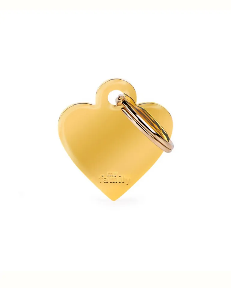 Sweet Heart in Golden Brass Custom Pet ID Tag