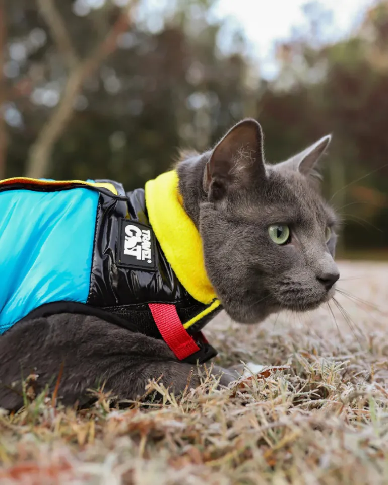"The Catagonia" Water-Resistant Harness Puffer Jacket for Cats