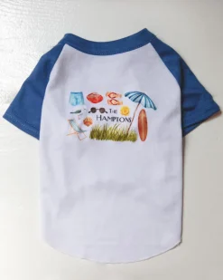 *The Hamptons* Graphic Dog T-Shirt in Surf Blue
