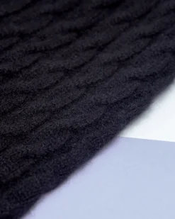 The Uptown Cable Knit Sweater in Black Cashmere (Made in NYC)