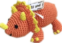 Triceratops Organic Knit Dog Toy