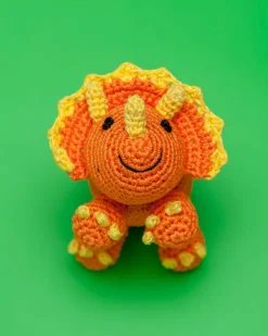 Triceratops Organic Knit Dog Toy