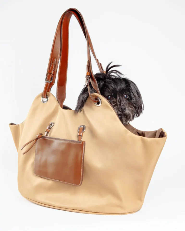 Tulip Reversible Nylon Dog Bag in Havana + Chocolate (Made in Italy)