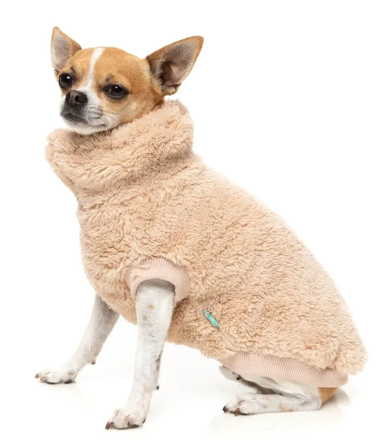 Turtle Teddy Dog Fleece in Desert Tan