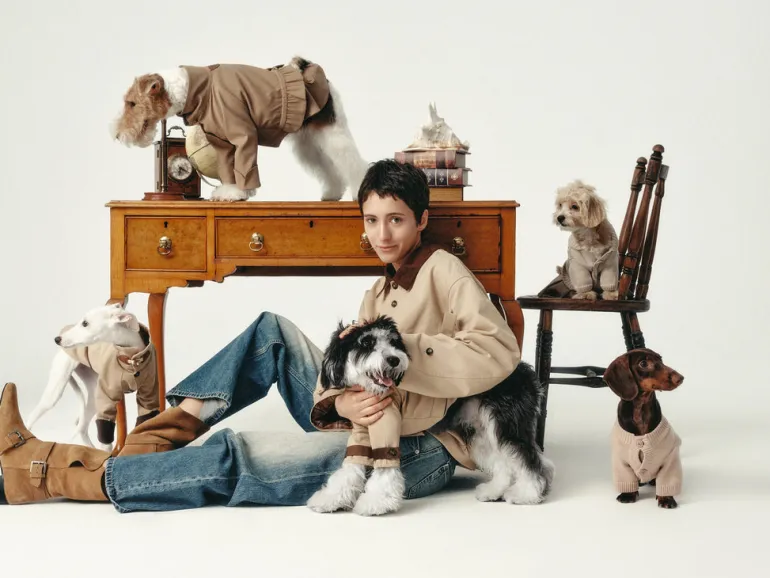 Unisex Trench Jacket with Built-In Kangaroo Pouch Dog Carrier