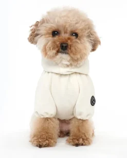 Velour Coverall Onesie for Dogs - French Bulldog Fit (in Ivory, or Black)