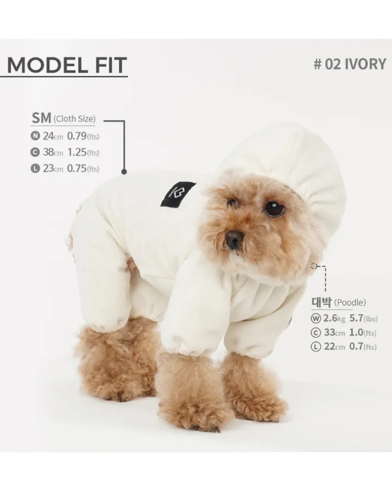 Velour Coverall Onesie for Dogs - Regular Fit (in Purple, Ivory, or Black) (FINAL SALE)