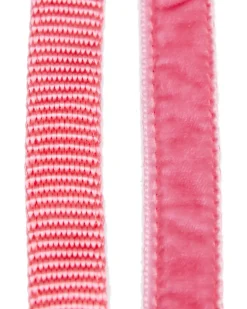 Velvet Dog Leash Primrose Pink (Made in the USA) (FINAL SALE