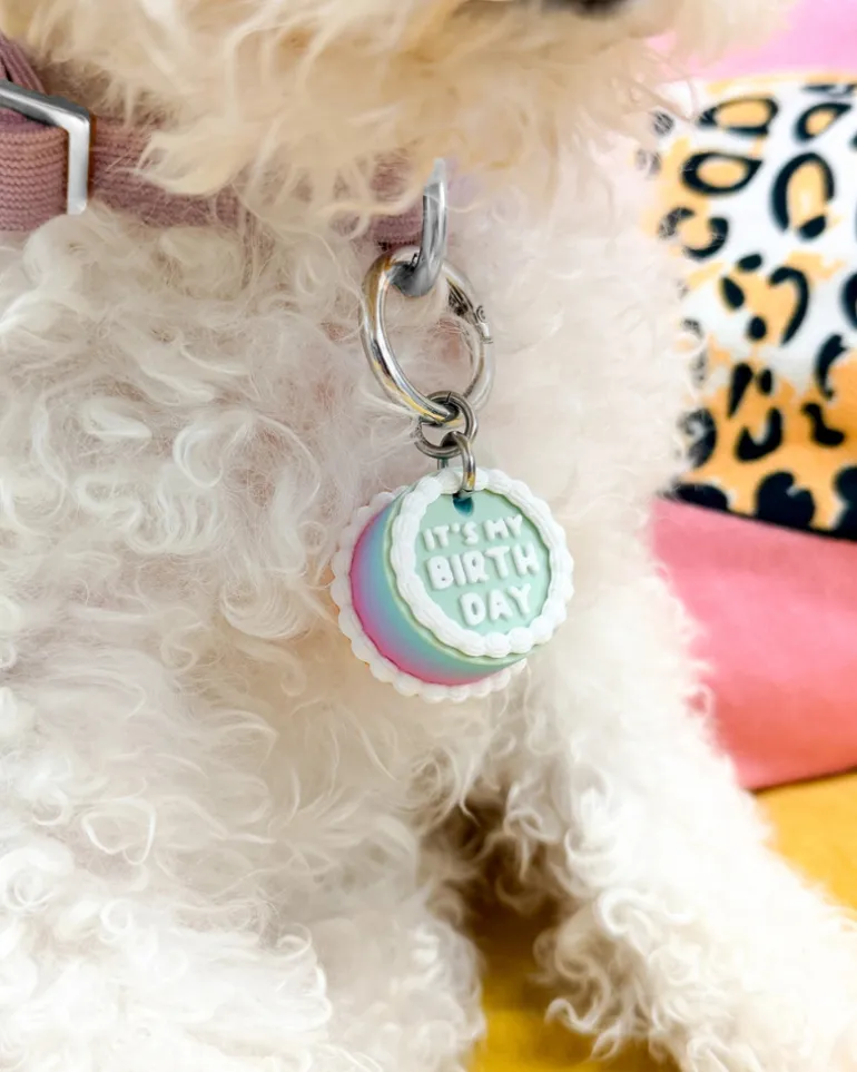 Vintage Birthday Cake Pet Tag