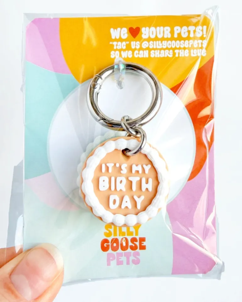 Vintage Birthday Cake Pet Tag