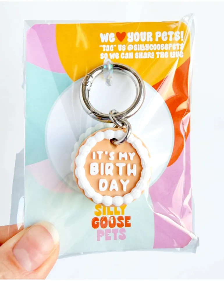 Vintage Birthday Cake Pet Tag