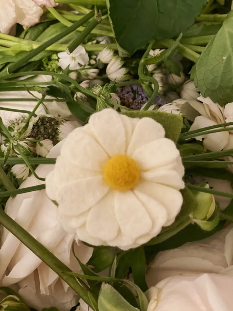 White Daisy Collar Flower (Made in the USA)