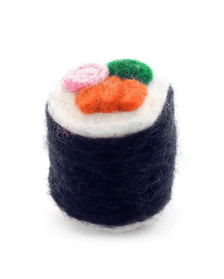 Wool California Roll Sushi Catnip Toy