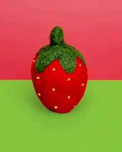 Wool Strawberry Dog Toy